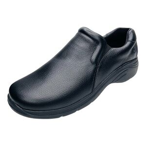 Nurse Mates Dove Black Pebble Leather Slip On Nurse Shoes Women’s Size 1…